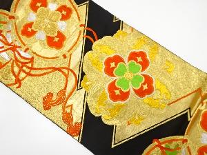 アンティーク　鼓に華紋織り出し袋帯（着用可）